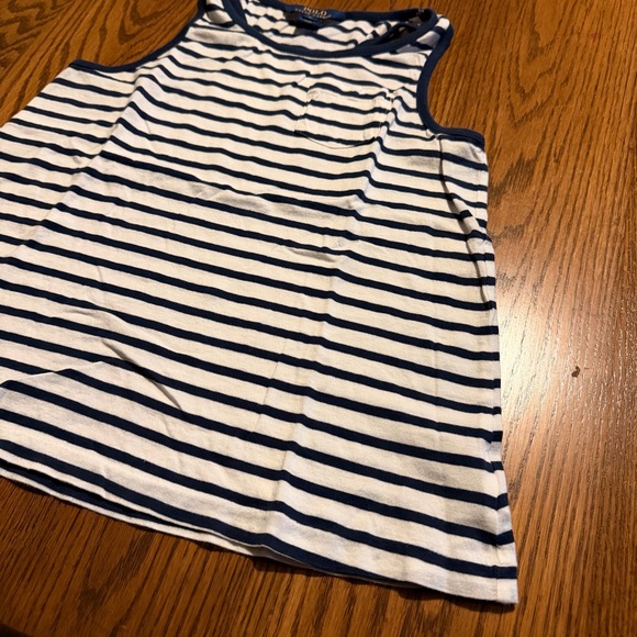 Polo Ralph Lauren young girls blue and white tank top size XL (16) - Picture 2 of 5